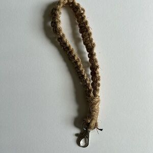 Braided Jute Keychain with Metal Clasp